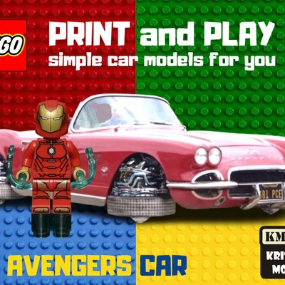 Mô hình xe hơi LEGO Avengers (Avengers Car) - In 3D cực chất