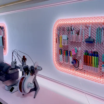 Tường lưu trữ Honeycomb kèm LED (HSW)