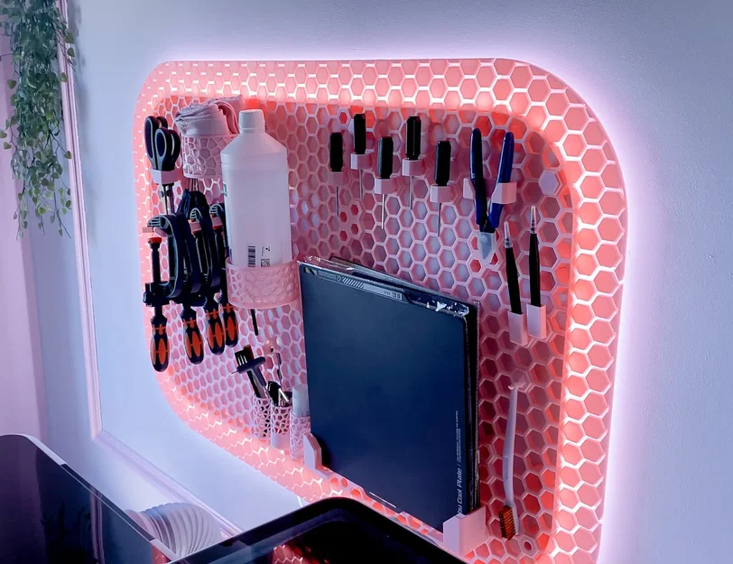 Tường lưu trữ Honeycomb kèm LED (HSW) - Image 3