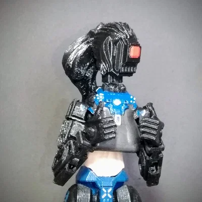 Mẫu đầu robot tóc đuôi ngựa cho mô hình in 3D Dummy 13