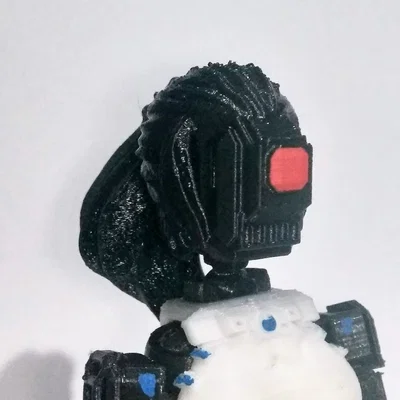 Mẫu đầu robot tóc đuôi ngựa cho mô hình in 3D Dummy 13