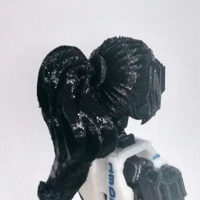 Mẫu đầu robot tóc đuôi ngựa cho mô hình in 3D Dummy 13
