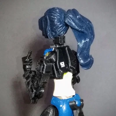 Mẫu đầu robot tóc đuôi ngựa cho mô hình in 3D Dummy 13