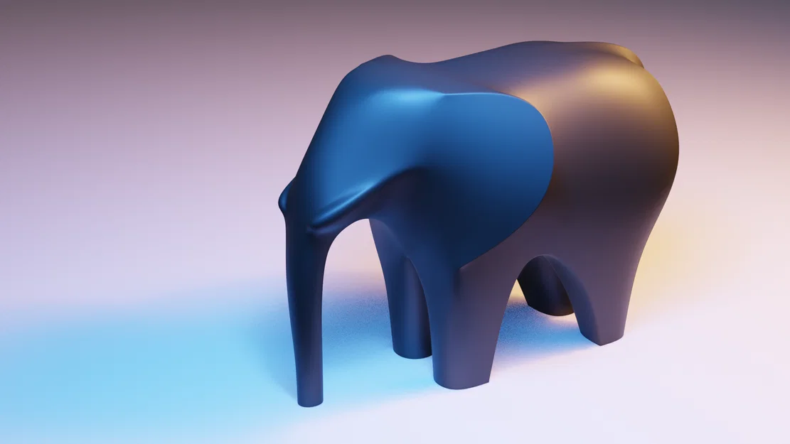 Mô hình tượng voi 3D tối giản - Trang trí nội thất độc đáo - Image 1
