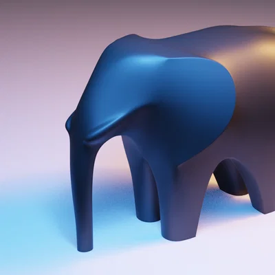 Mô hình tượng voi 3D tối giản - Trang trí nội thất độc đáo