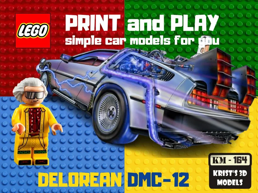 Mô hình 3D xe LEGO DeLorean DMC-12 - Print and Play cực chất - Image 1