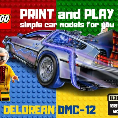 Mô hình 3D xe LEGO DeLorean DMC-12 - Print and Play cực chất