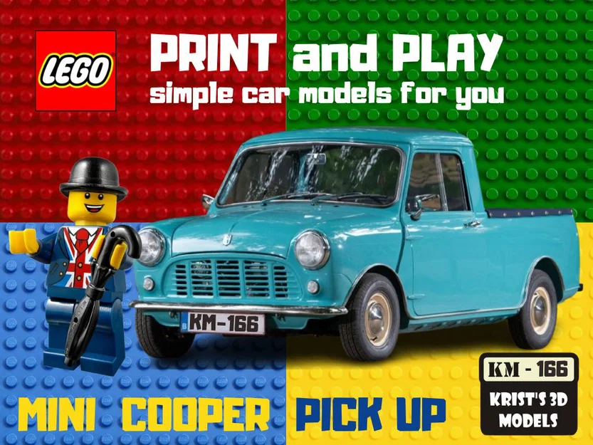 Mô hình xe LEGO MINI COOPER PICK UP độc đáo dễ in 3D - Image 1