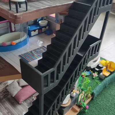 Cầu thang 3D cho nhà búp bê Playmobil 71607 Wohnhaus