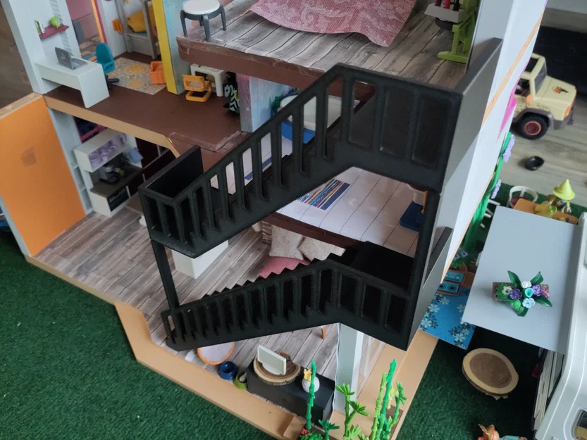 Cầu thang 3D cho nhà búp bê Playmobil 71607 Wohnhaus - Image 2