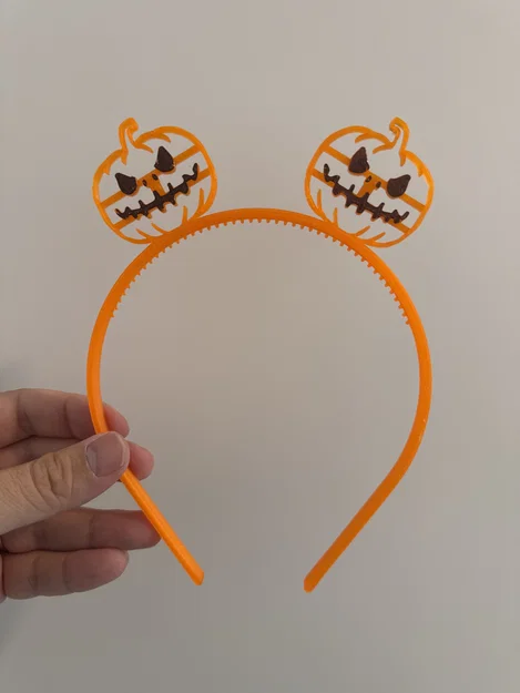 Bờm tóc bí ngô (Halloween pumpkin hairband) in 3D - Image 1