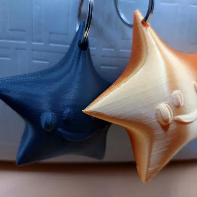 Ngôi sao trang trí Giáng sinh 3D đáng yêu làm móc khóa tiện lợi