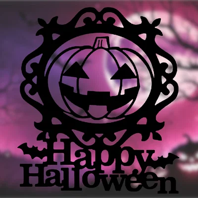 Bảng Treo Tường 2D Bí Ngô “Happy Halloween”