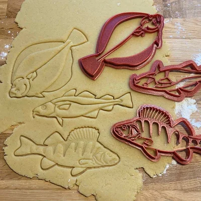 Bộ khuôn cắt bánh quy hình cá (Fiske kageform)