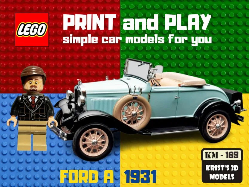 Mô hình in 3D xe cổ LEGO Ford A 1931 cực chất - Image 1