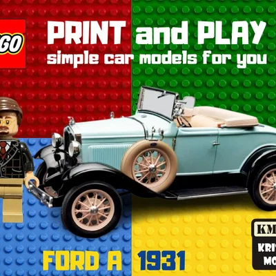 Mô hình in 3D xe cổ LEGO Ford A 1931 cực chất