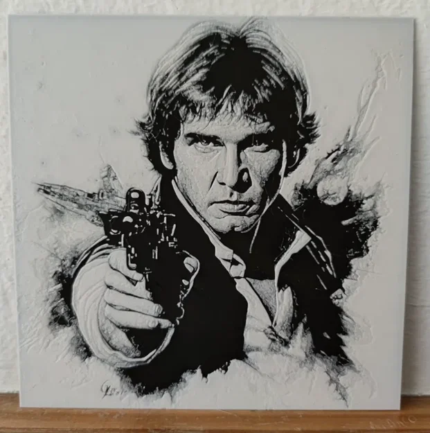 Mô hình 3D Hueforge Han Solo - Tượng chân dung Star Wars chất lượng cao - Image 1
