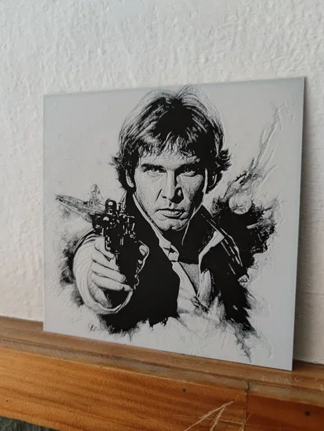 Mô hình 3D Hueforge Han Solo - Tượng chân dung Star Wars chất lượng cao - Image 2