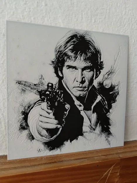 Mô hình 3D Hueforge Han Solo - Tượng chân dung Star Wars chất lượng cao - Image 3