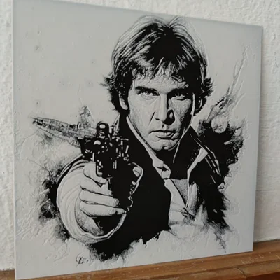 Mô hình 3D Hueforge Han Solo - Tượng chân dung Star Wars chất lượng cao