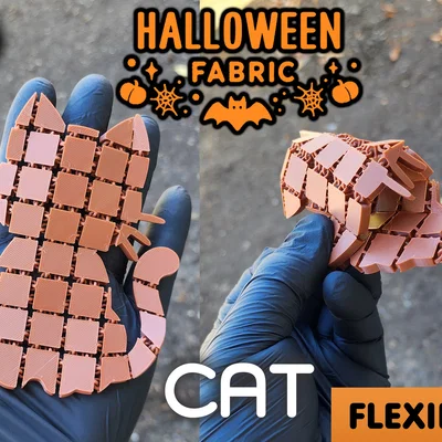 Mèo - Vải Halloween Dẻo (Print-in-Place)