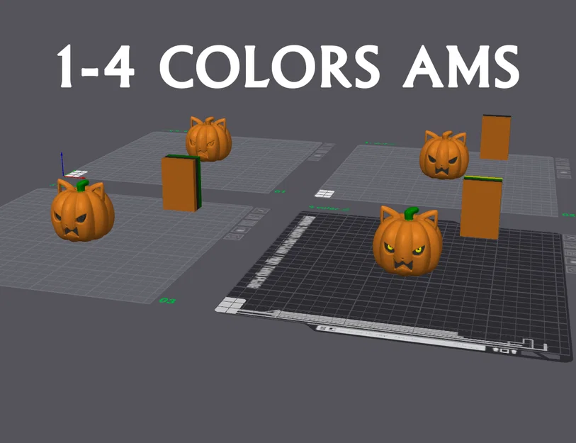 Cat-O-Lantern 1–4 màu (AMS/MMU) - Image 5