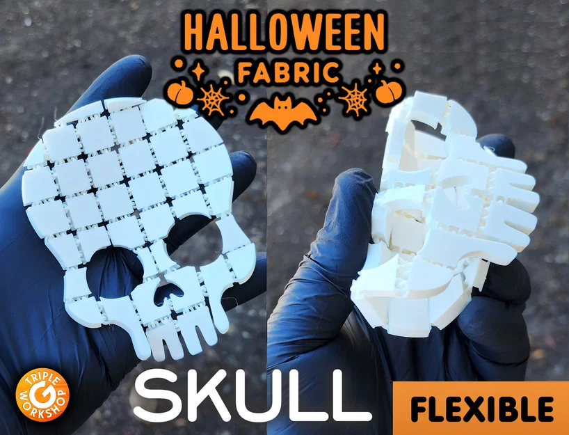 Skull - Flexible Halloween Fabrics (Vải dẻo Halloween dạng print-in-place) - Image 1