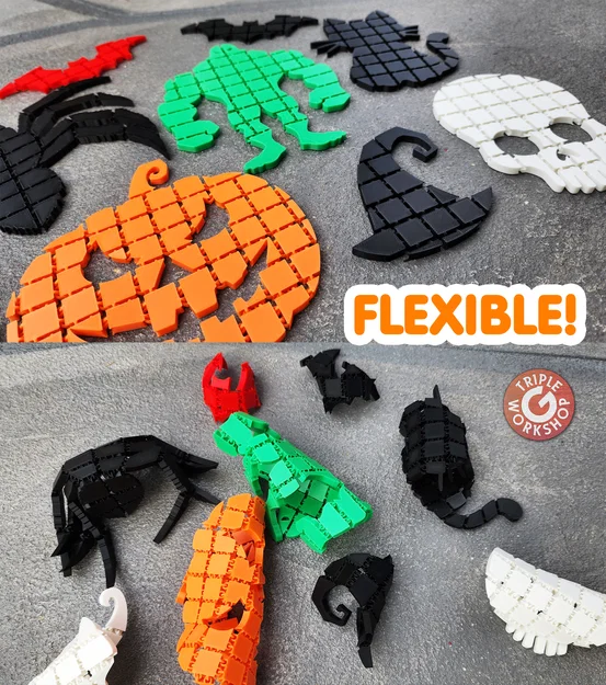 Skull - Flexible Halloween Fabrics (Vải dẻo Halloween dạng print-in-place) - Image 5