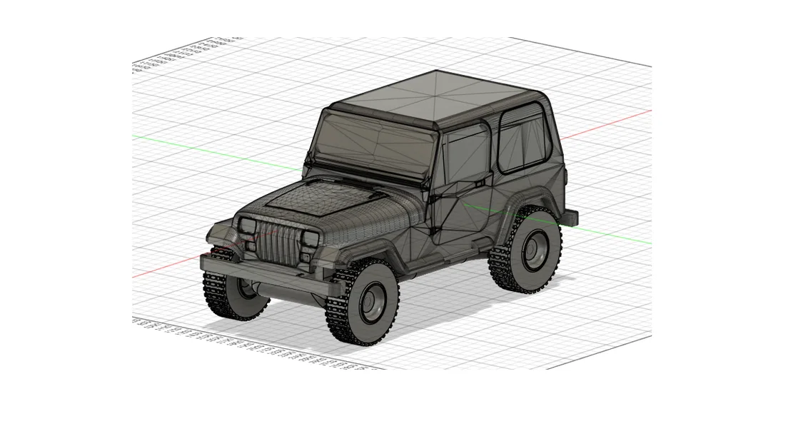 Mô hình xe Jeep Wrangler 1989 cổ điển - File in 3D chi tiết - Image 1