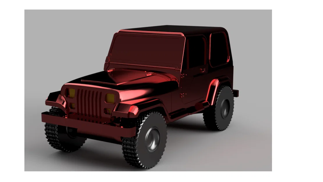 Mô hình xe Jeep Wrangler 1989 cổ điển - File in 3D chi tiết - Image 2