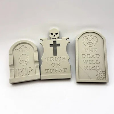 Bộ sưu tập 3 mẫu bia mộ trang trí Halloween 3D độc đáo
