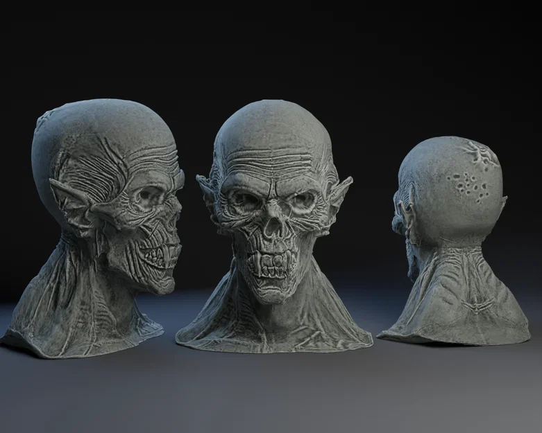 Mô hình đầu ma cà rồng Nosferatu chi tiết cho in 3D Halloween - Image 1