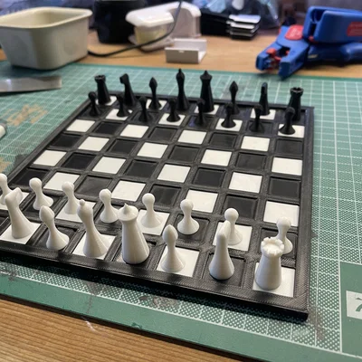 Bộ Cờ Vua (Chess set) In 3D Nhiều Màu Đơn Giản