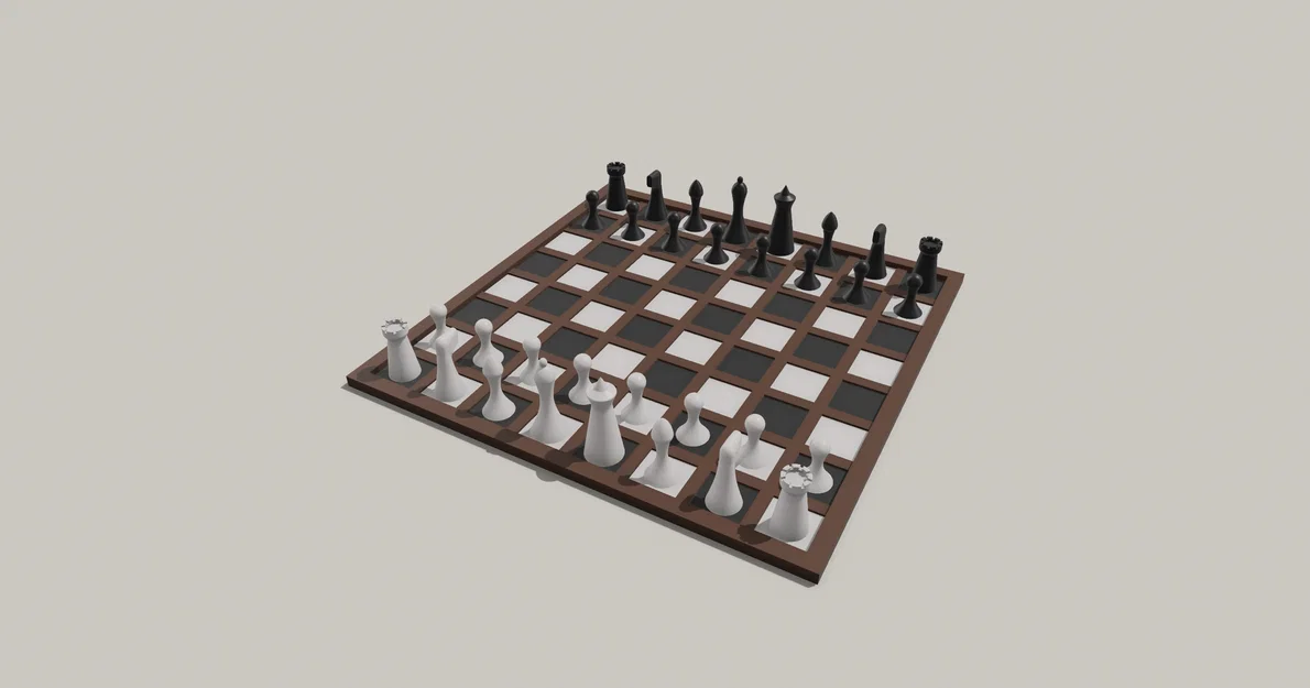 Bộ Cờ Vua (Chess set) In 3D Nhiều Màu Đơn Giản - Image 2