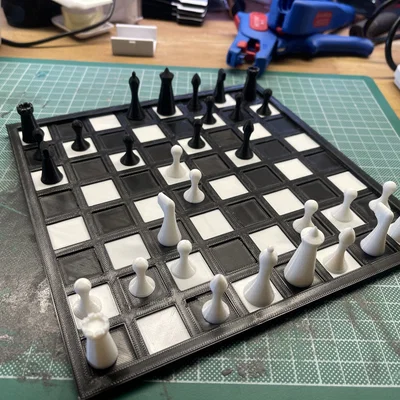 Bộ Cờ Vua (Chess set) In 3D Nhiều Màu Đơn Giản