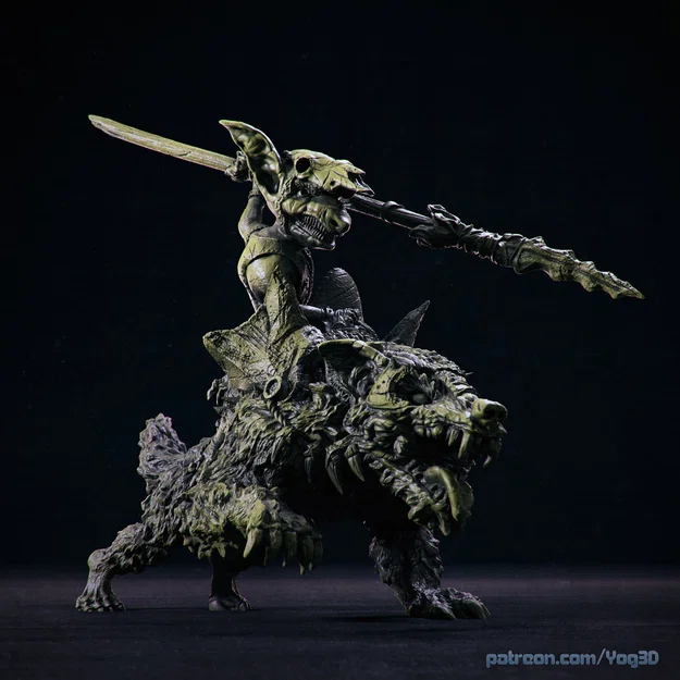 Mô hình 3D Goblin Rider cưỡi sói cực chất cho game Tabletop - Image 2