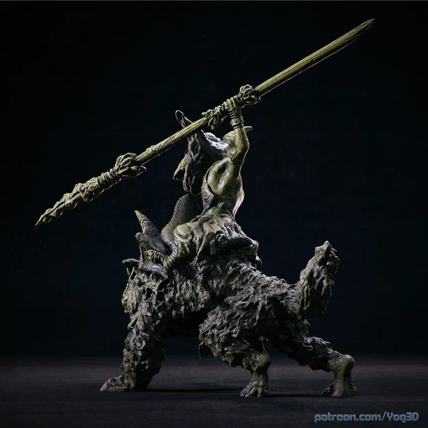 Mô hình 3D Goblin Rider cưỡi sói cực chất cho game Tabletop - Image 3