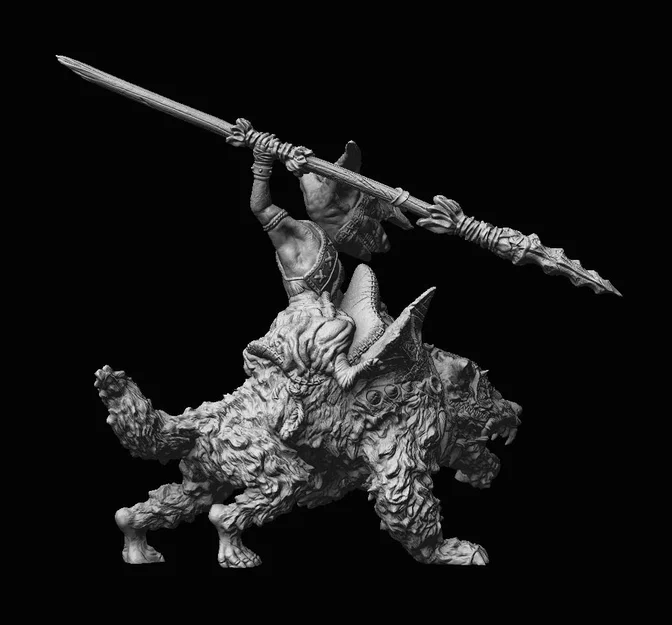 Mô hình 3D Goblin Rider cưỡi sói cực chất cho game Tabletop - Image 6
