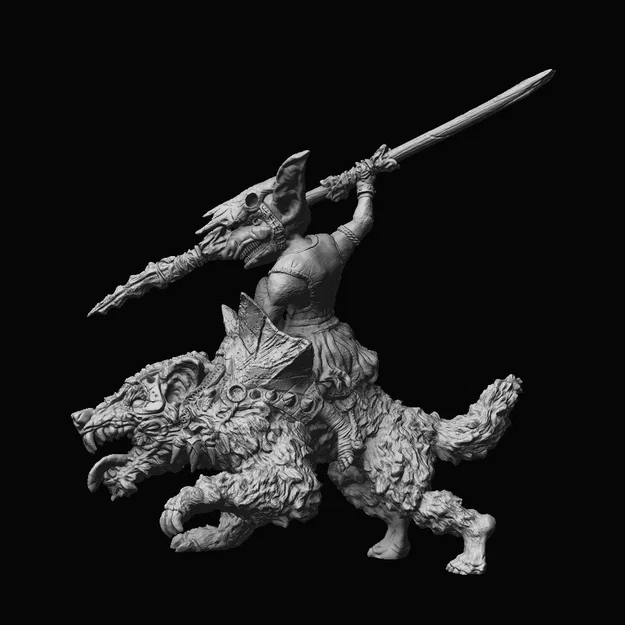 Mô hình 3D Goblin Rider cưỡi sói cực chất cho game Tabletop - Image 7
