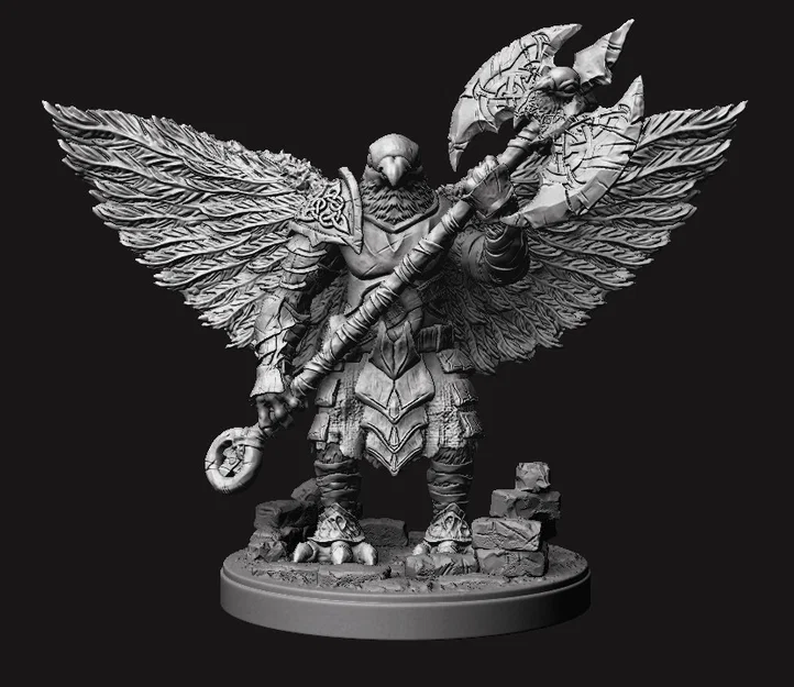 Mô hình 3D Chiến binh Bồ câu cầm rìu cho D&D và Tabletop - Image 2
