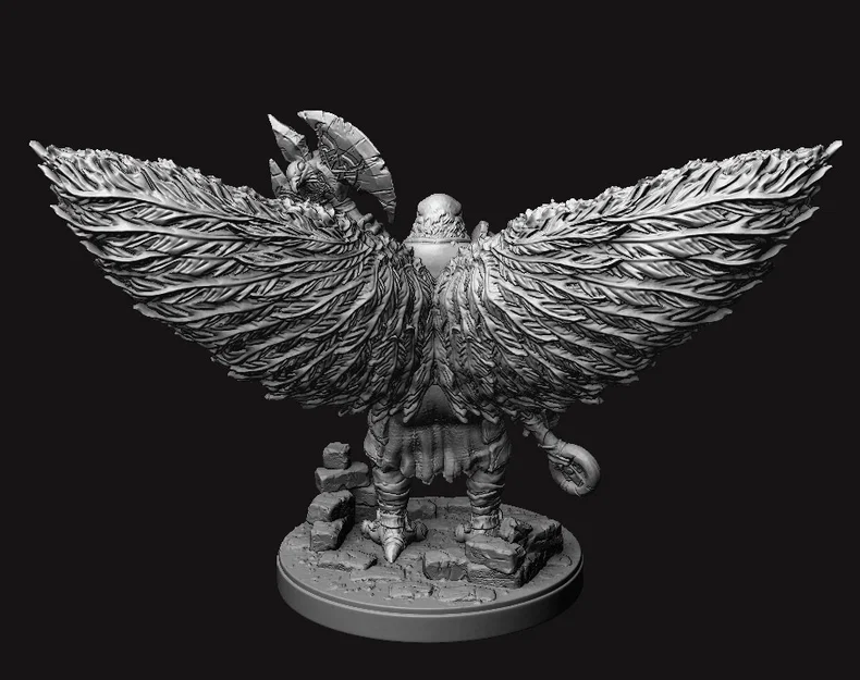 Mô hình 3D Chiến binh Bồ câu cầm rìu cho D&D và Tabletop - Image 3