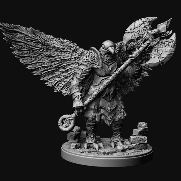 Mô hình 3D Chiến binh Bồ câu cầm rìu cho D&D và Tabletop - Image 4