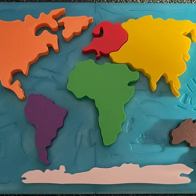 Bản đồ Thế giới - puzzle lắp miếng cho bé