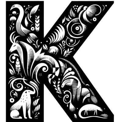 Mô hình trang trí chữ K (Crazy alphabet: Letter K) in 3D tinh xảo