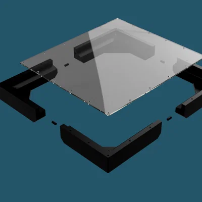 Ngàm phẳng Starlink Mini kèm tấm acrylic nắp trên (Flatmount kín)