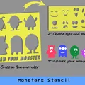 Monsters Stencil – Bộ Stencil Ghép Vẽ Quái Vật - Thumbnail 1