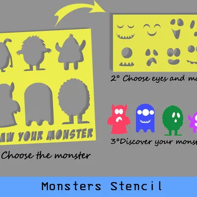 Monsters Stencil – Bộ Stencil Ghép Vẽ Quái Vật