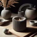 Nến/Đế Tealight Hiện Đại Vân Gân (Modern Ribbed Design Tealight Holder) - Thumbnail 1