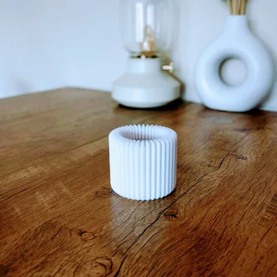 Nến/Đế Tealight Hiện Đại Vân Gân (Modern Ribbed Design Tealight Holder)