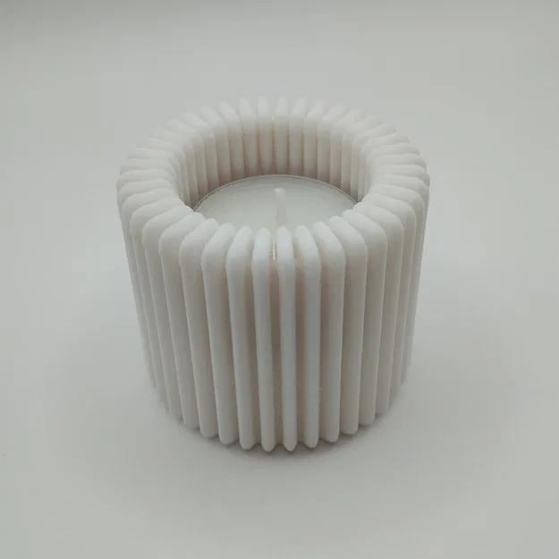 Nến/Đế Tealight Hiện Đại Vân Gân (Modern Ribbed Design Tealight Holder) - Image 3